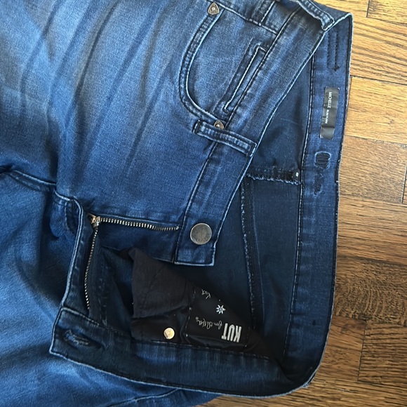KUT denim, indigo color, boot cut, zipper fly. 32’’ inseam. Size 8. - Picture 4 of 5